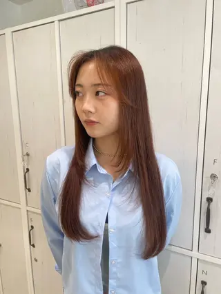 ロング カラー momo/メイク/ ハイトーン/アレンジのヘアスタイル