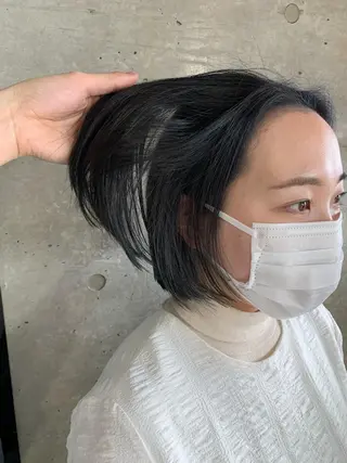 ショート カラー ボブパーマコテ巻き風 パーマNo1深江秀平のヘアスタイル