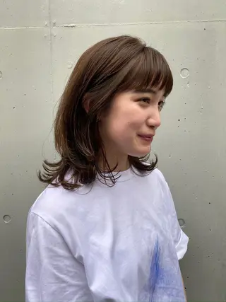 ミディアム カラー NAKAI所属・ミディアムヘア🌼 さきのヘアスタイル