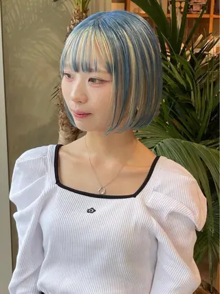 ショート カラー パーマ ヘアアレンジ 江坂エリア最安値◎ ブリーチ*土田のヘアスタイル