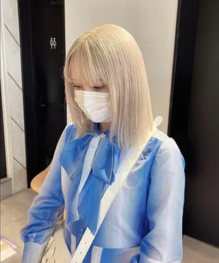 ミディアム カラー パーマ ヘアアレンジ ネイル マツエク・マツパ アイブロウ カラー特化サロン大阪 ルービック江坂/新城のヘアスタイル