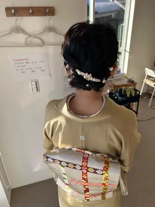 ショート ヘアアレンジ アミオーガニック カラーのヘアスタイル