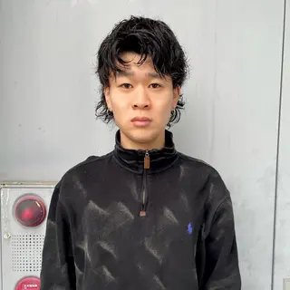 ミディアム パーマ メンズ ⚾️横浜メンズカット 阿部龍馬🍺🍔のヘアスタイル