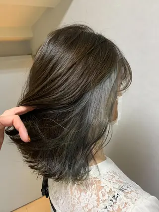 ミディアム 淡色ふんわりhair 新宿satomiのヘアスタイル