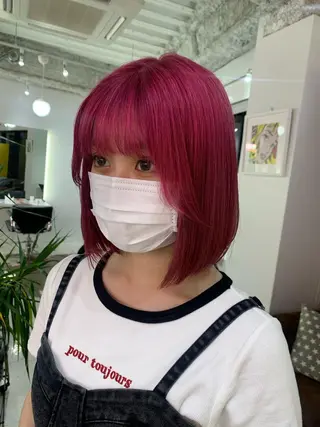 ショート カラー ヘアアレンジ 🧨ブリーチー×ボブ レイヤー💎じゅえるのヘアスタイル