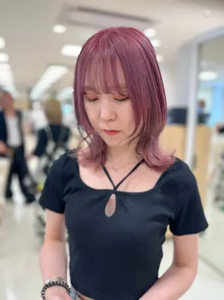 セミロング カラー 暖色専門美容師🎀 お客様満足度◎のヘアスタイル