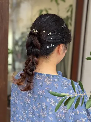 ヘアアレンジ 髪質改善＆白髪ぼかし カラー♡店長みやけ♡のヘアスタイル