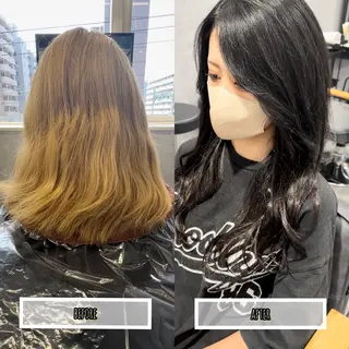 ミディアム カラー プルエクステ/透明感 カラー✨KAZUKIのヘアスタイル