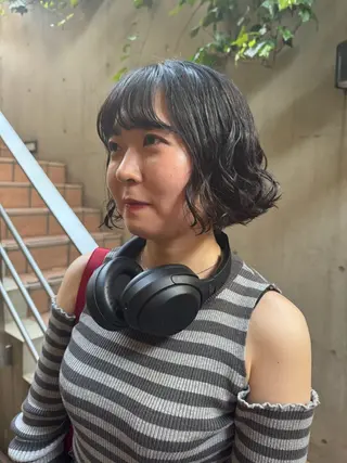 ショート コテ巻き風/ボブ パーマ🌼杉田 萌恵のヘアスタイル