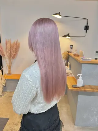 セミロング カラー ハイトーンカラ ー/小川のヘアスタイル