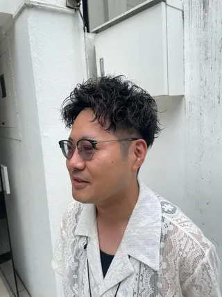 ショート パーマ メンズ フリーランスシェアサロンルレイル所属・心斎橋/メンズ /ルレイル/地形真希のヘアスタイル