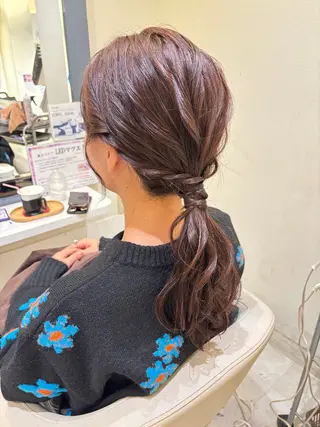 セミロング 朝尾 愛花のヘアスタイル