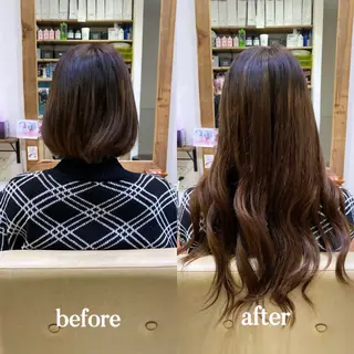 𝐲𝐮𝐮𝐦𝐢 エクステ/ 艶カラーのヘアスタイル