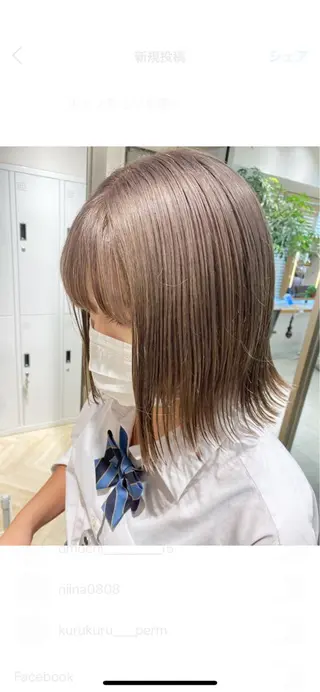 ミディアム 🍋暖色カラーヘアア レンジniina🍋のヘアスタイル