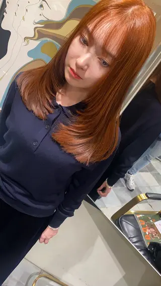 ロング カラー 染谷 れなのヘアスタイル