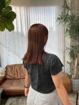 セミロング 鈴木瑛里／ブロンド ベージュ／男女のヘアスタイル