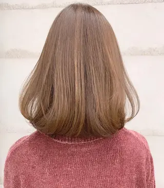 ミディアム カラー 透明感/オリーブ/ グレージュ/YUKAのヘアスタイル