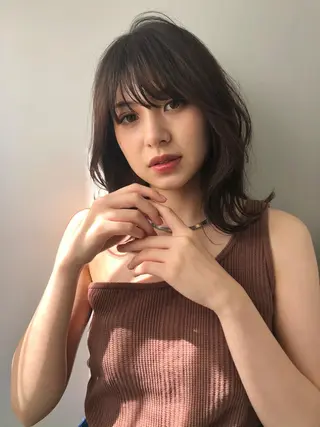 ミディアム ヘアアレンジ ボブ ブリーチ/miinaのヘアスタイル