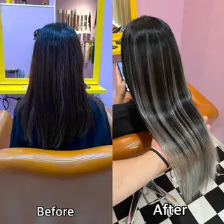 ロング シール＋ちび編み込み エクステ梅田🐨のヘアスタイル