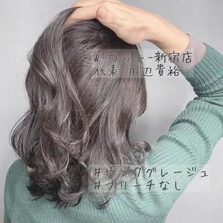 ミディアム カラー パーマ ヘアアレンジ メンズ キッズ ネイル マツエク・マツパ 新宿駅近♡友達とOK 🦋W -ワット -のヘアスタイル