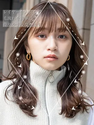 セミロング 【1日2名様限定】 AFLOAT白川雄副のヘアスタイル