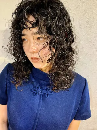 ミディアム ハイトーンNo.1✨ パーマ✨イマイタツヤのヘアスタイル
