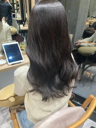 セミロング ✨色持ちの良い艶 カラー✨蟹江真世のヘアスタイル