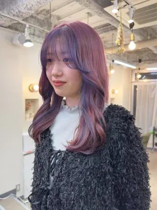 ロング カラー レイヤー/顔周り /いいぬまみかのヘアスタイル