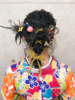 ミディアム カラー ヘアアレンジ .. meiのヘアスタイル