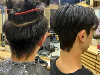 ショート パーマ メンズ ﾎｯﾄﾍﾟｯﾊﾟｰ に移行中【かな】のヘアスタイル