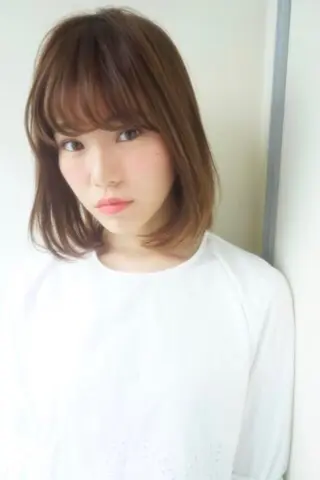 ミディアム カラー マツエク・マツパ 🤎ベージュカラー 🐶メンズパーマのヘアスタイル