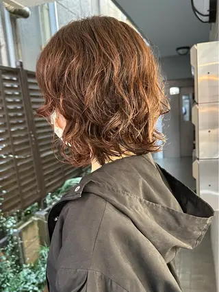 ショート カラー パーマ 銀座No.1髪質改善 縮毛矯正/本木のヘアスタイル