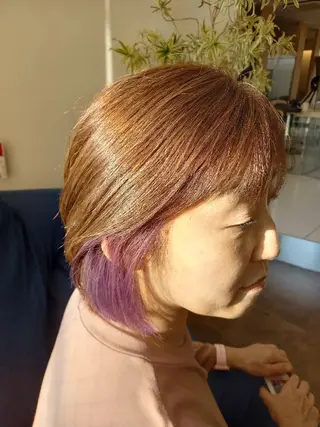 ミディアム カラー 飯田・髪質改善縮毛矯 正・カラー・パーマのヘアスタイル