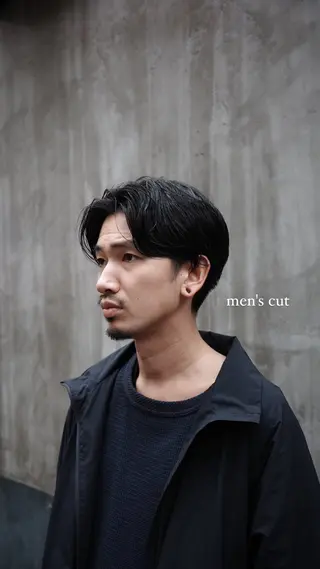 ミディアム パーマ メンズ ニュアンスパーマ/ メンズカット田島勇樹のヘアスタイル