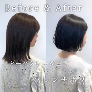 ショート カラー 顔周りレイヤー/ボブ 銀座✨中野まさひろのヘアスタイル
