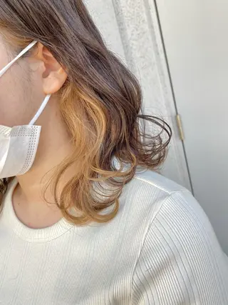 セミロング カラー 後藤紗英/髪質改善 /オリーブベージュのヘアスタイル