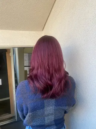 セミロング カラー ブリーチカラーと、髪 質改善。HARUKAのヘアスタイル