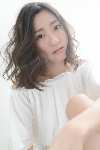 ミディアム パーマ カラー ヘアアレンジ belta 姫路山吹 カラーモデル募集のヘアスタイル