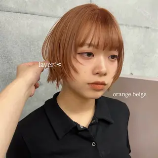 ショート カラー カコ/レイヤーカット ヘアアレンジのヘアスタイル
