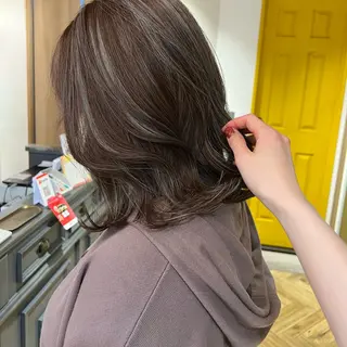 セミロング カラー 艶カラー/韓国顔周り 🎀mamiのヘアスタイル