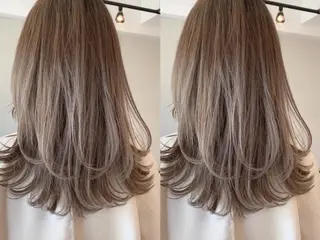 ミディアム カラー 透明感/オリーブ/ グレージュ/YUKAのヘアスタイル