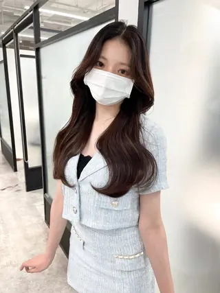 ロング 韓国レイヤーカット 髪質改善▫️水野有真のヘアスタイル