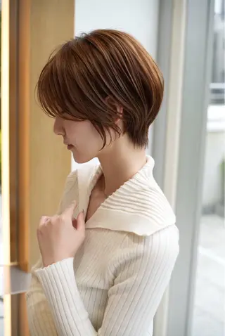 ショート 透明感カラー/伊藤 陸/soigneのヘアスタイル