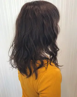 セミロング パーマ 中川 拓弥のヘアスタイル