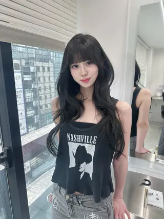 ロング カラー ヘアアレンジ 大人っぽ中韓レディ ヘア🤍MAOのヘアスタイル