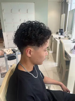 パーマ メンズ 暖色系/レイヤー/ 縮毛矯正/貞金瑞波のヘアスタイル