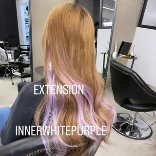 ロング カラー エクステ🩵ブリーチ 韓国ヘア🩵KAEのヘアスタイル