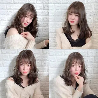 ミディアム カラー ヘアアレンジ 🌿‬ ܸAir 透明感🌱西村知佳のヘアスタイル