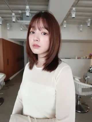 セミロング 南出 碧夢のヘアスタイル