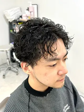 ショート パーマ メンズ Je suis heureuse Union所属・佐藤 ふみやのヘアスタイル